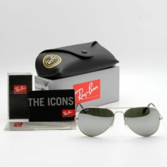 NEW Ray-Ban Aviator Classic Silver RB 3026 Sunglasses - Picture 5 of 14